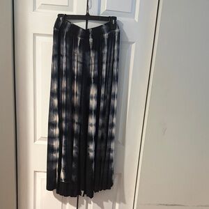 Soft Surroundings Black and White Tie-Dye Maxi Skirt